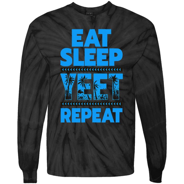 Eat Sleep Yeet Repeat Vintage Yeet Tie-Dye Long Sleeve Shirt