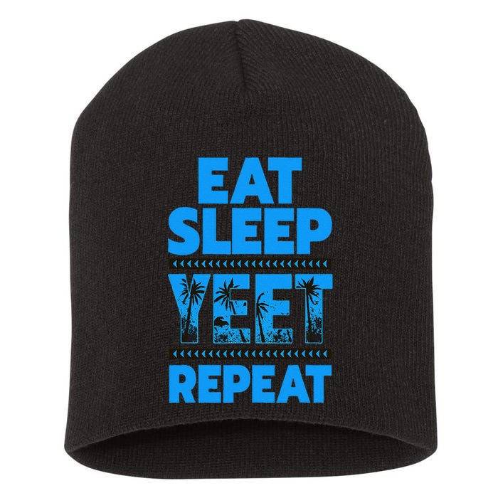 Eat Sleep Yeet Repeat Vintage Yeet Short Acrylic Beanie