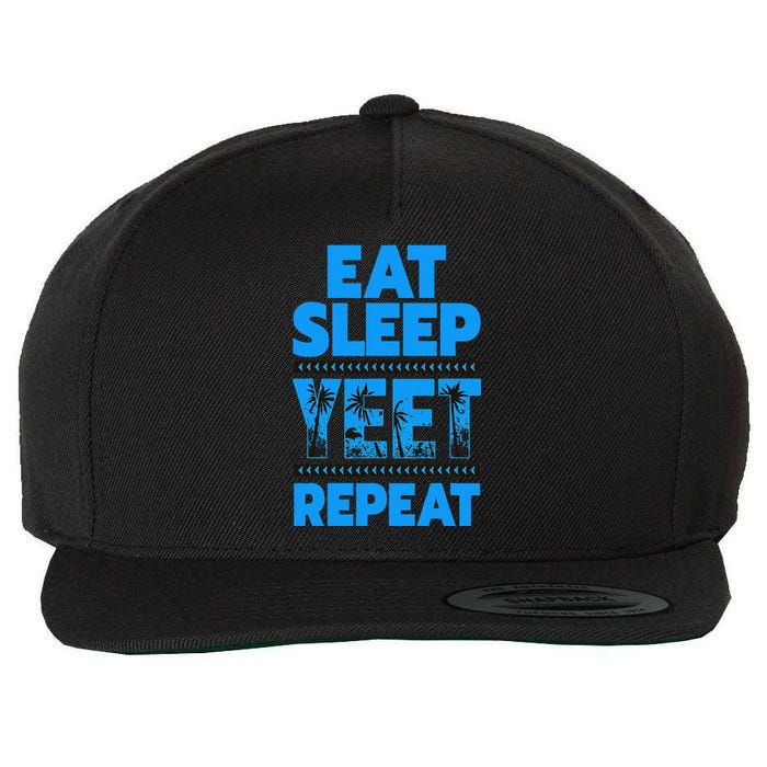 Eat Sleep Yeet Repeat Vintage Yeet Wool Snapback Cap