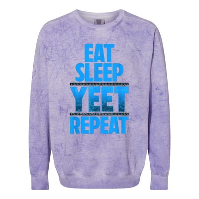 Eat Sleep Yeet Repeat Colorblast Crewneck Sweatshirt