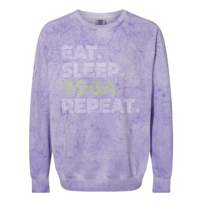 Eat Sleep Yoga Repeat Funny Saying Great Gift Colorblast Crewneck Sweatshirt