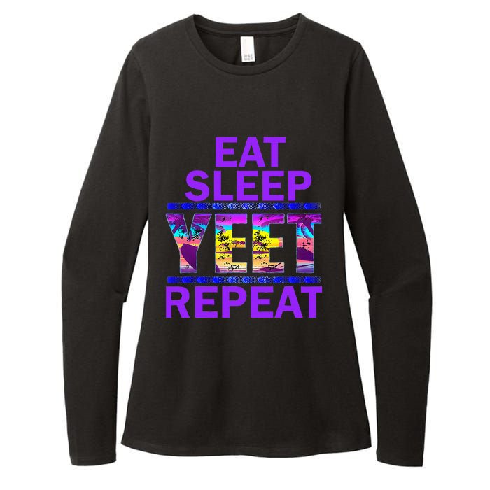 Eat Sleep Yeet Repeat Vintage Yeet Apparel Womens CVC Long Sleeve Shirt