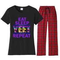 Eat Sleep Yeet Repeat Vintage Yeet Apparel Women's Flannel Pajama Set