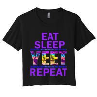 Eat Sleep Yeet Repeat Vintage Yeet Apparel Women's Crop Top Tee