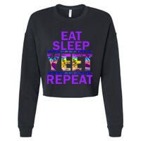 Eat Sleep Yeet Repeat Vintage Yeet Apparel Cropped Pullover Crew