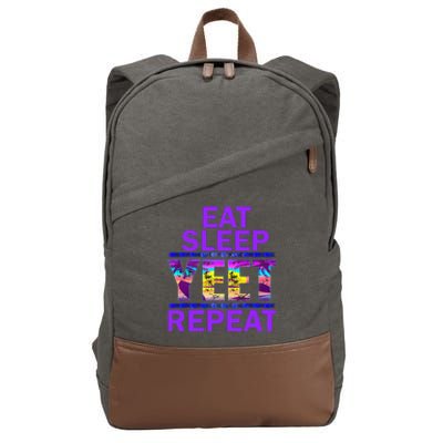 Eat Sleep Yeet Repeat Vintage Yeet Apparel Cotton Canvas Backpack