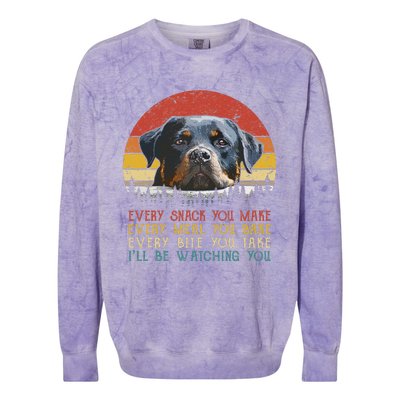 Every Snack You Make Dog Rottie Mom Cute Rottweiler Colorblast Crewneck Sweatshirt