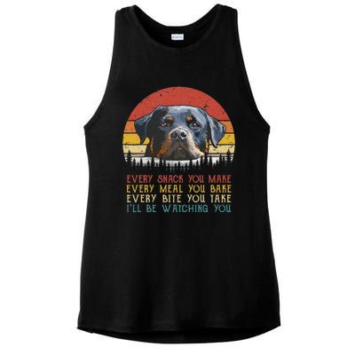 Every Snack You Make Dog Rottie Mom Cute Rottweiler Ladies PosiCharge Tri-Blend Wicking Tank