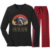 Every Snack You Make Dog Rottie Mom Cute Rottweiler Women's Long Sleeve Flannel Pajama Set 