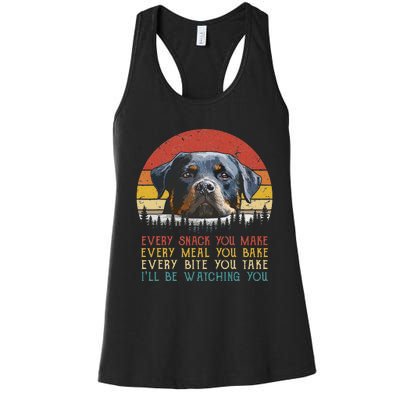 Every Snack You Make Dog Rottie Mom Cute Rottweiler Women's Racerback Tank