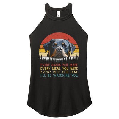 Every Snack You Make Dog Rottie Mom Cute Rottweiler Women's Perfect Tri Rocker Tank