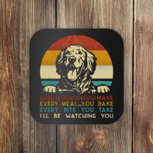 Every snack you make Golden Retriever dog breed retro Coaster