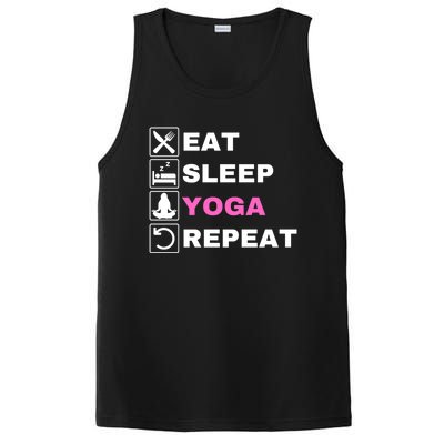 Eat Sleep Yoga Repeat Exercise Gym Funny Yoga Funny Workout Cute Gift PosiCharge Competitor Tank