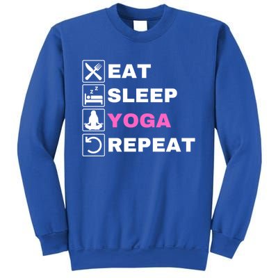 Eat Sleep Yoga Repeat Exercise Gym Funny Yoga Funny Workout Cute Gift Sweatshirt