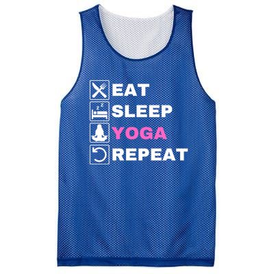 Eat Sleep Yoga Repeat Exercise Gym Funny Yoga Funny Workout Cute Gift Mesh Reversible Basketball Jersey Tank