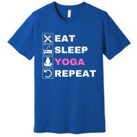 Eat Sleep Yoga Repeat Exercise Gym Funny Yoga Funny Workout Cute Gift Premium T-Shirt