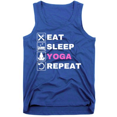 Eat Sleep Yoga Repeat Exercise Gym Funny Yoga Funny Workout Cute Gift Tank Top