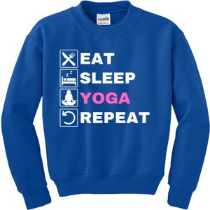 Eat Sleep Yoga Repeat Exercise Gym Funny Yoga Funny Workout Cute Gift Kids Sweatshirt