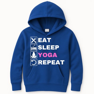 Eat Sleep Yoga Repeat Exercise Gym Funny Yoga Funny Workout Cute Gift Kids Hoodie