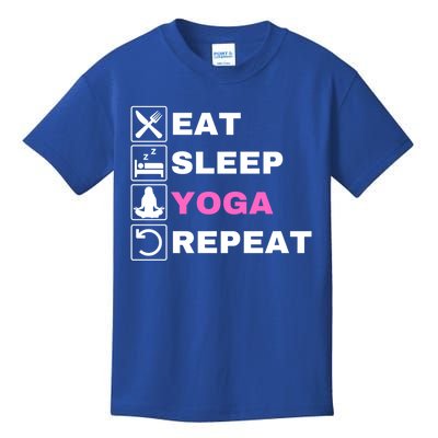 Eat Sleep Yoga Repeat Exercise Gym Funny Yoga Funny Workout Cute Gift Kids T-Shirt