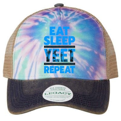 Eat Sleep Yeet Repeat Vintage Yeet Apparel Saying Legacy Tie Dye Trucker Hat