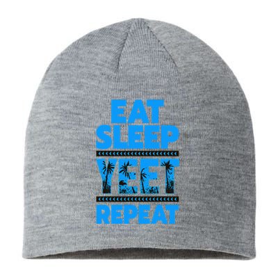 Eat Sleep Yeet Repeat Vintage Yeet Apparel Saying Sustainable Beanie