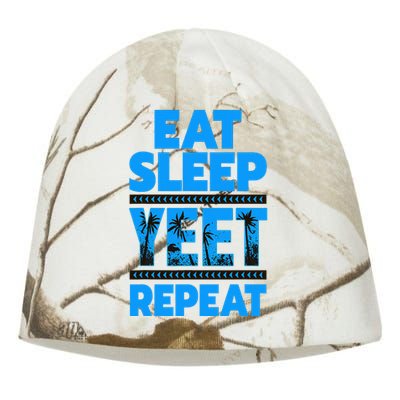 Eat Sleep Yeet Repeat Vintage Yeet Apparel Saying Kati - Camo Knit Beanie