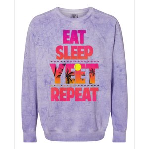 Eat Sleep Yeet Repeat Colorblast Crewneck Sweatshirt