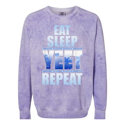 Eat Sleep Yeet Repeat Vintage Colorblast Crewneck Sweatshirt