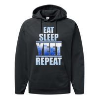 Eat Sleep Yeet Repeat Vintage Performance Fleece Hoodie