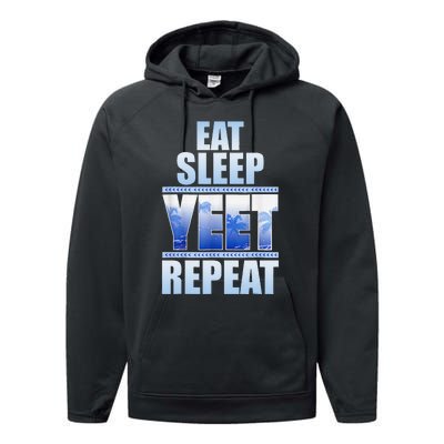 Eat Sleep Yeet Repeat Vintage Performance Fleece Hoodie