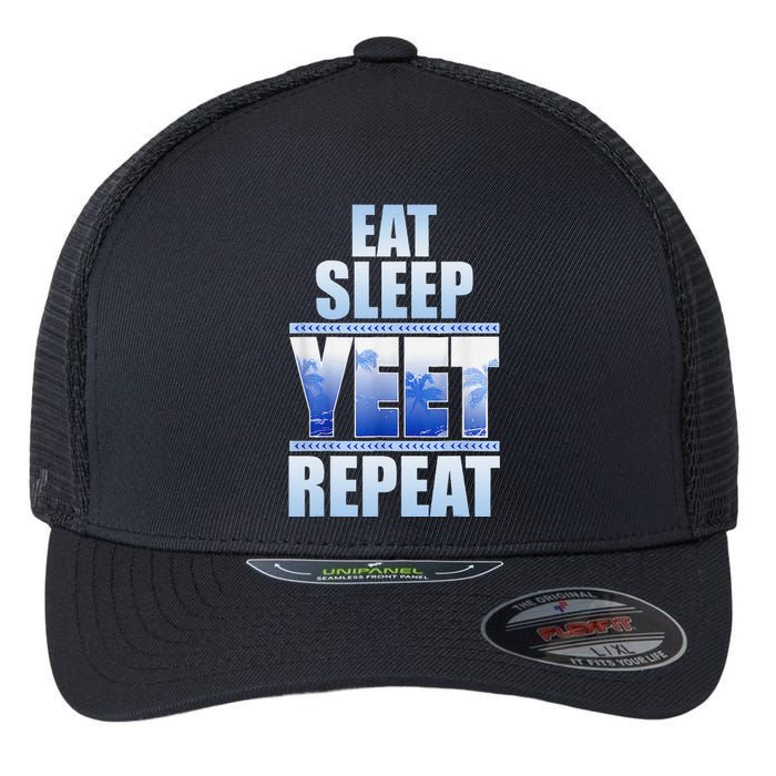 Eat Sleep Yeet Repeat Vintage Flexfit Unipanel Trucker Cap