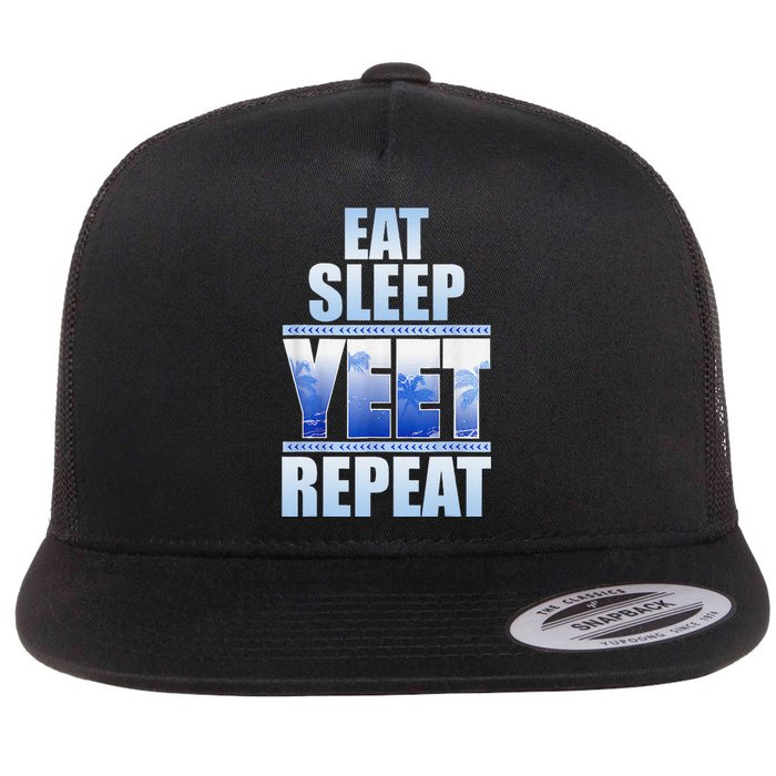 Eat Sleep Yeet Repeat Vintage Flat Bill Trucker Hat