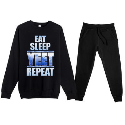 Eat Sleep Yeet Repeat Vintage Premium Crewneck Sweatsuit Set