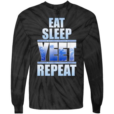 Eat Sleep Yeet Repeat Vintage Tie-Dye Long Sleeve Shirt