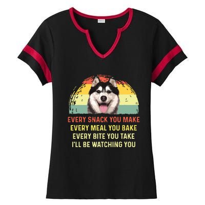 Every Snack You Make Husky Dog Mom Dog Dad Retro Premium Ladies Halftime Notch Neck Tee