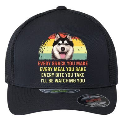 Every Snack You Make Husky Dog Mom Dog Dad Retro Premium Flexfit Unipanel Trucker Cap