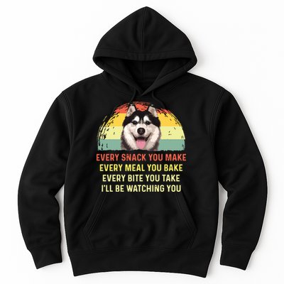Every Snack You Make Husky Dog Mom Dog Dad Retro Premium Hoodie