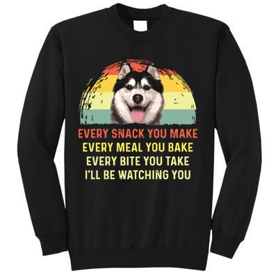 Every Snack You Make Husky Dog Mom Dog Dad Retro Premium Sweatshirt