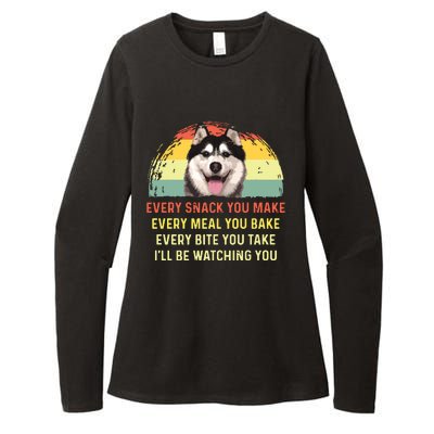 Every Snack You Make Husky Dog Mom Dog Dad Retro Premium Womens CVC Long Sleeve Shirt