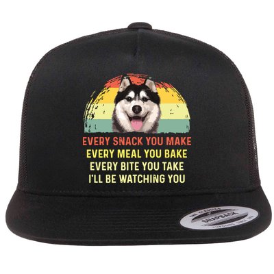 Every Snack You Make Husky Dog Mom Dog Dad Retro Premium Flatbill Hat