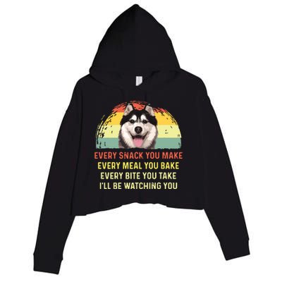 Every Snack You Make Husky Dog Mom Dog Dad Retro Premium Crop Fleece Hoodie