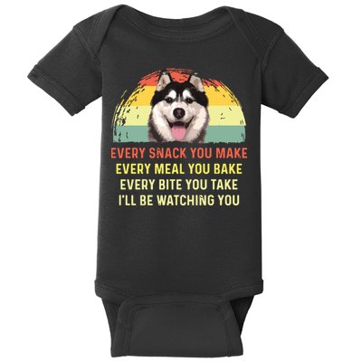 Every Snack You Make Husky Dog Mom Dog Dad Retro Premium Baby Bodysuit