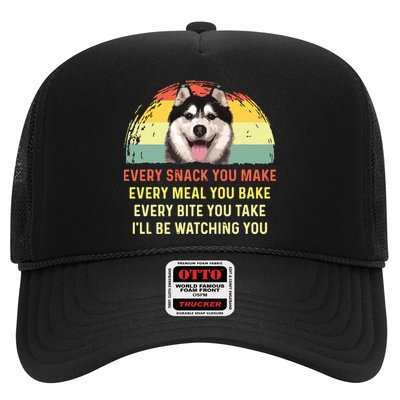 Every Snack You Make Husky Dog Mom Dog Dad Retro Premium Trucker Hat