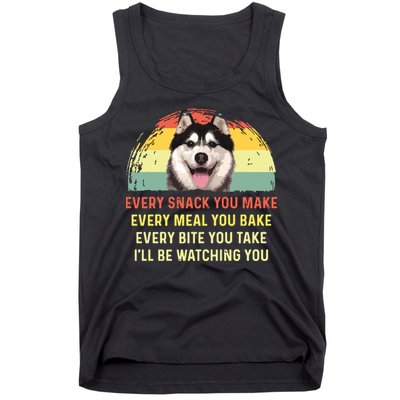 Every Snack You Make Husky Dog Mom Dog Dad Retro Premium Tank Top