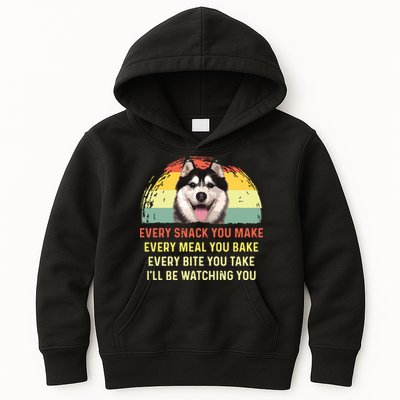Every Snack You Make Husky Dog Mom Dog Dad Retro Premium Kids Hoodie