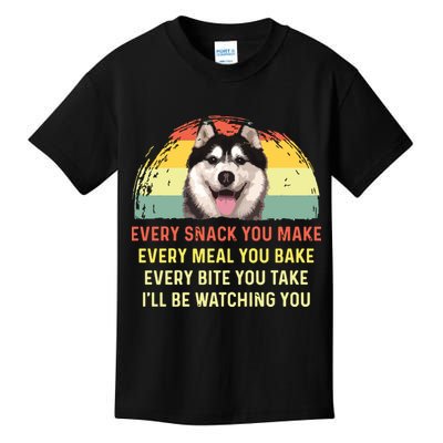 Every Snack You Make Husky Dog Mom Dog Dad Retro Premium Kids T-Shirt