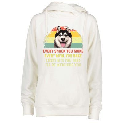 Every Snack You Make Husky Dog Mom Dog Dad Retro Premium Womens Funnel Neck Pullover Hood