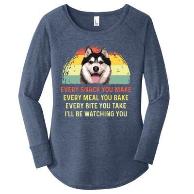 Every Snack You Make Husky Dog Mom Dog Dad Retro Premium Women's Perfect Tri Tunic Long Sleeve Shirt