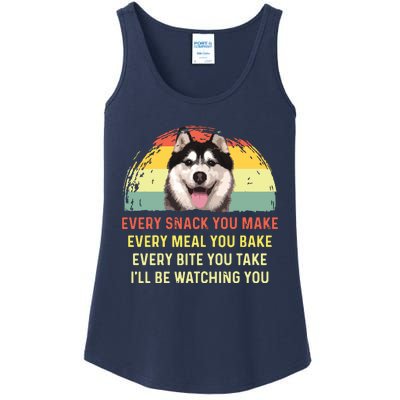 Every Snack You Make Husky Dog Mom Dog Dad Retro Premium Ladies Essential Tank